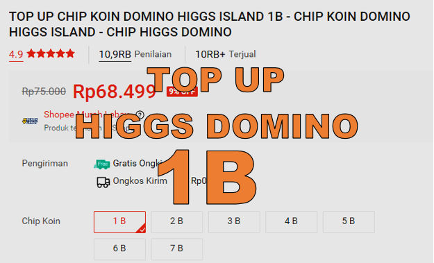 Top Up Chip Domino Via Shopee