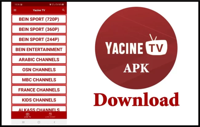Link Download Yacine TV Pro Mod Apk Update Terbaru 2023 Tanpa Iklan