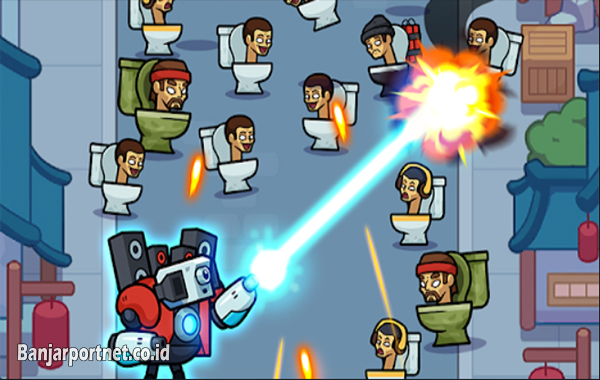 Keseruan Game Toilet Fight Police vs Zombie Mod Apk Tanpa Iklan Terbaru 